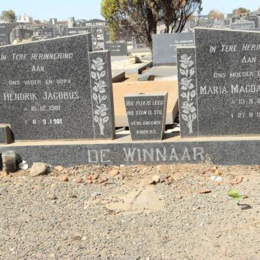 WINNAAR Hendrik Jacobus, de 1901-1981 &amp; Maria Magdalena G. 1901-1980