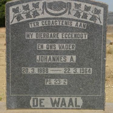 WAAL Johannes A., de 1988-1964