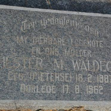 WALDECK Johannes G. 1887-1974 &amp; Hester M. PIETERSE 1887-1962