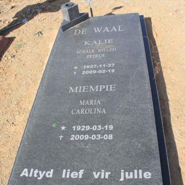 WAAL Schalk Willem Petrus, de 1927-2009 &amp; Maria Carolina 1929-2009