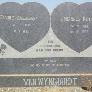 WYNGAARDT Johannes Petrus, van 1895-1973 &amp; Elsibe BADENHORST 1898-1963