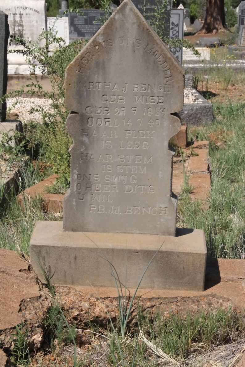 BENGE Martha J. nee WISE 1863-1940