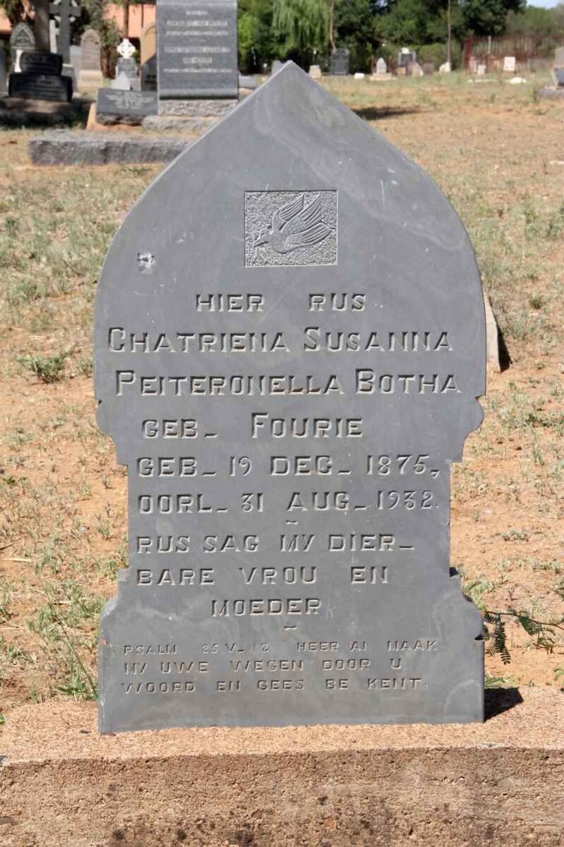 BOTHA Chatriena Susanna Peiteronella nee FOURIE 1875-1932