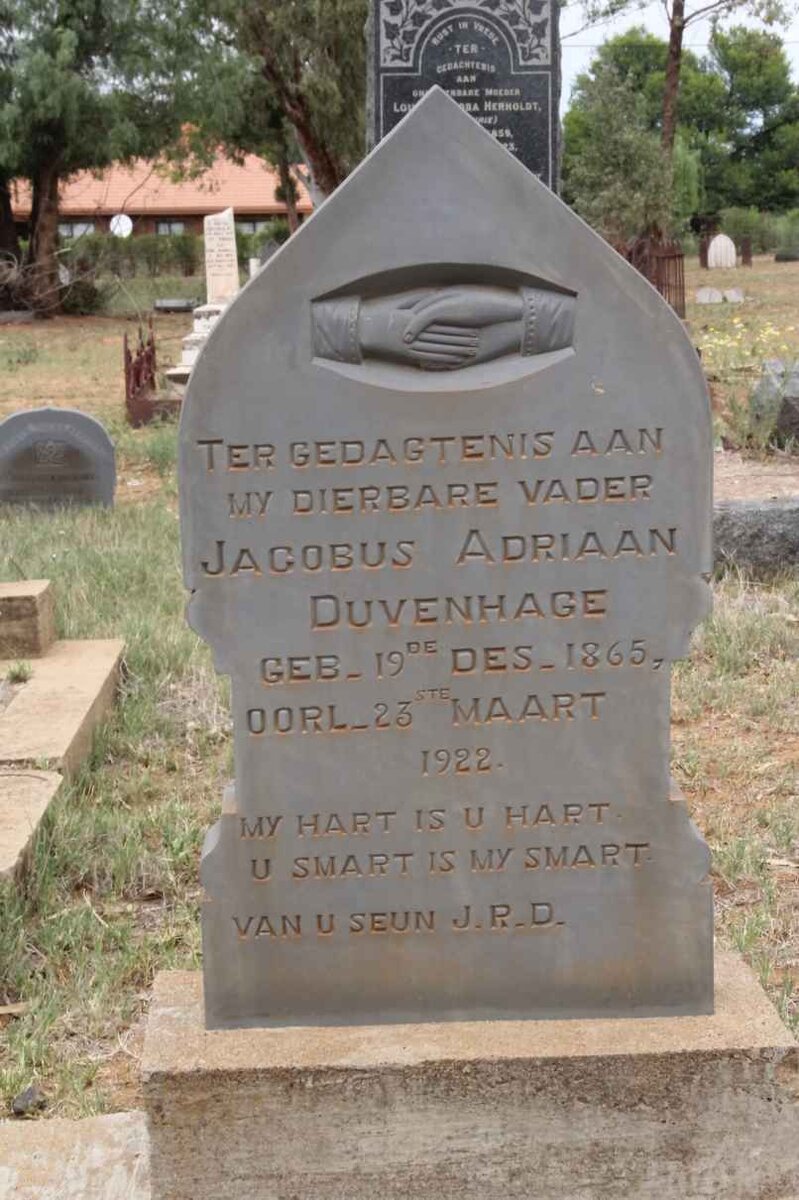 DUVENHAGE Jacobus Adriaan 1865-1922