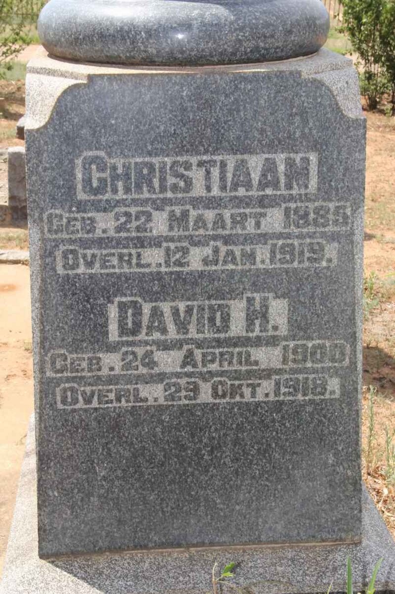 FICK Christiaan 1885-1919 :: FICK David H. 1900-1918