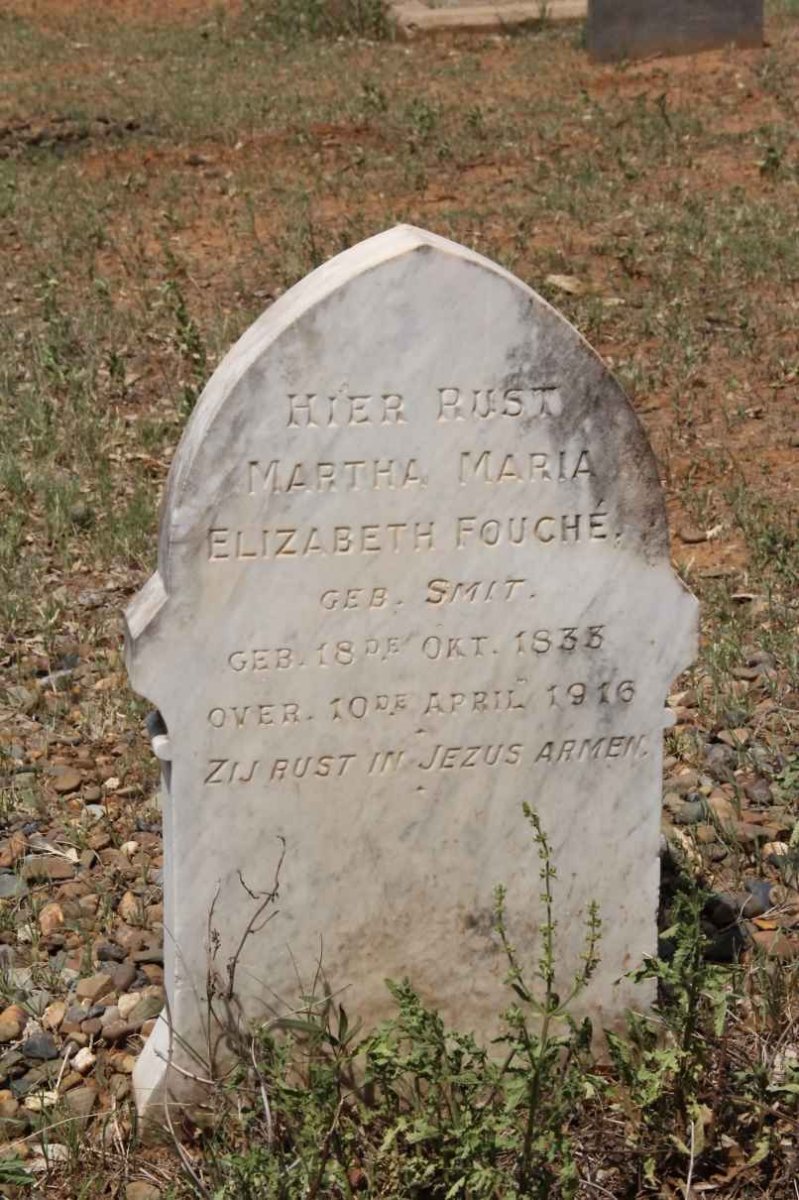 FOUCHÉ Martha Maria Elizabeth nee SMIT 1833-1916