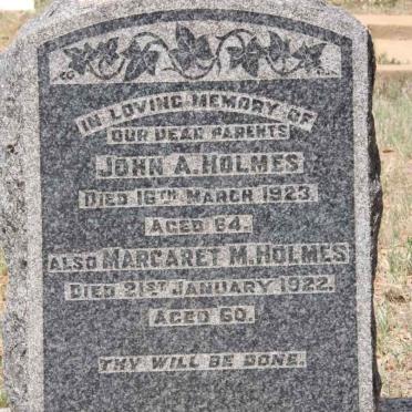 HOLMES John A. -1923 &amp; Margaret M. -1922