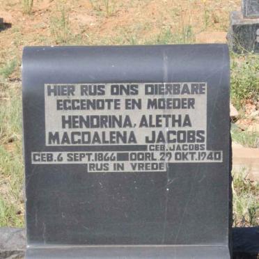 JACOBS Hendrina Aletha Magdalena nee JACOBS 18??-1940
