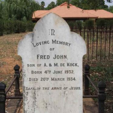 KOCK Fred John, de 1932-1934