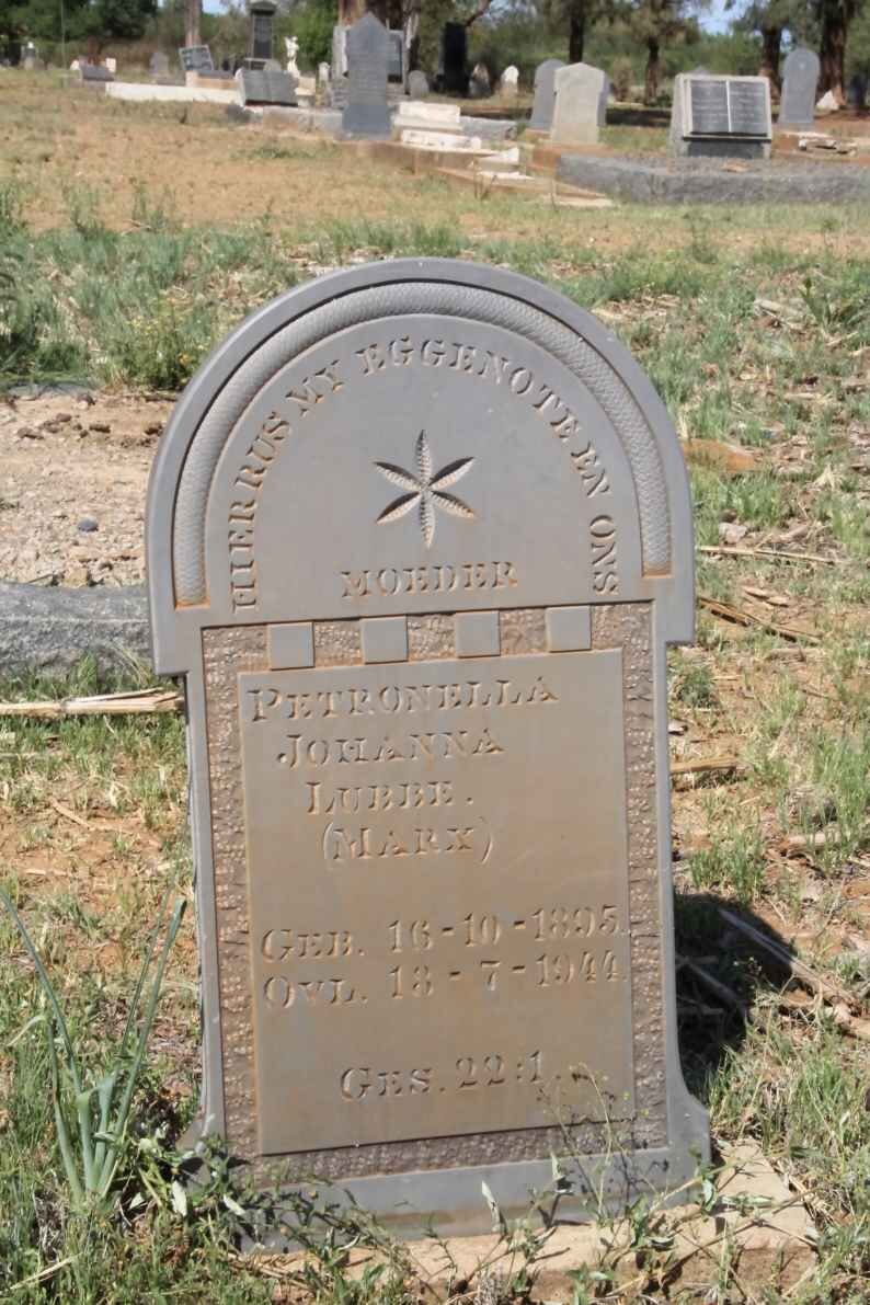 LUBBE Petronella Johanna nee MARX 1895-1944