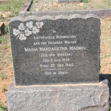 MAGNUS Maria Margaretha nee van NIEKERK 1858-1940