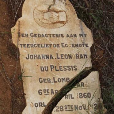 PLESSIS Johanna Leonarah, du nee LOMBARD 1860-1925