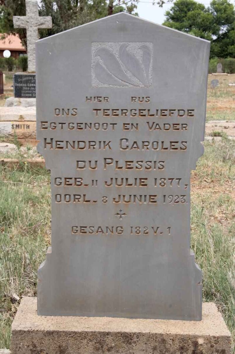 PLESSIS Hendrik Caroles, du 1877-1923