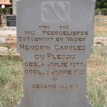 PLESSIS Hendrik Caroles, du 1877-1923