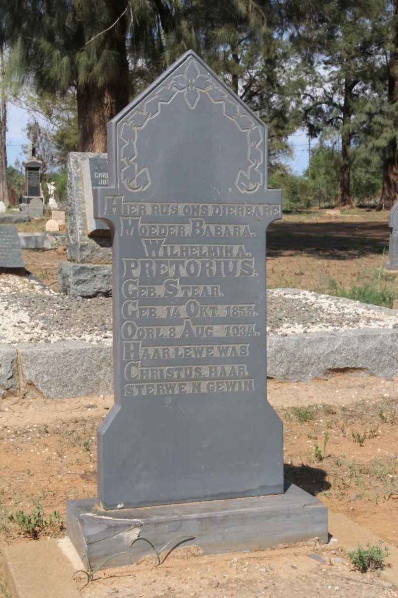 PRETORIUS Babara Wilhelmina nee STEAR 1955-1934