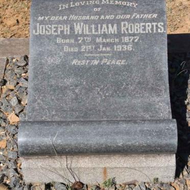 ROBERTS Joseph William 1877-1936
