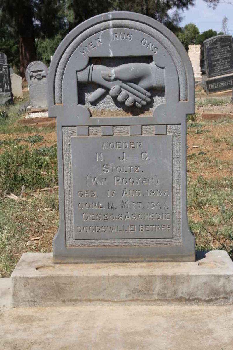 STOLTZ H.J.C. nee van ROOYEN 1887-1961