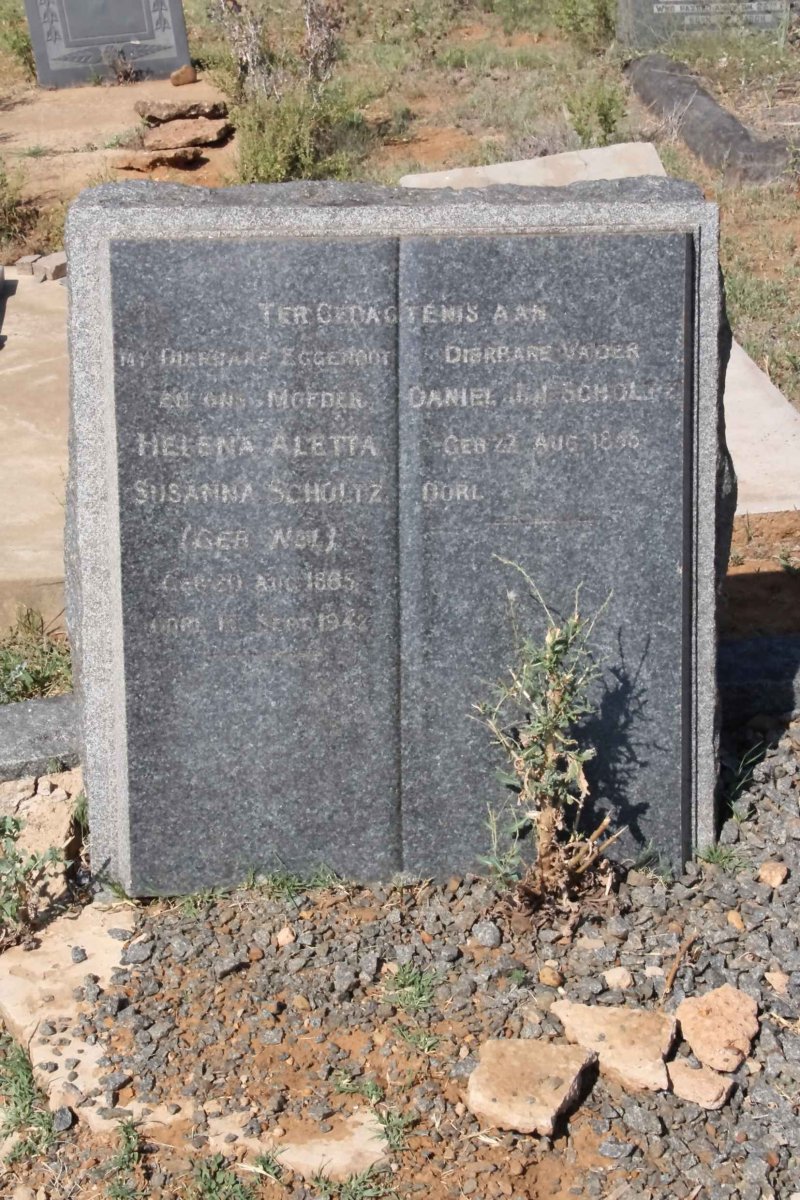 SCHOLTZ Daniel Jan 18?5-1943 &amp; Helena Aletta Susanna NEL 1865-1942