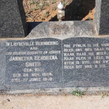 SMITH Jannetha Hendriena nee KOK 1854-1940