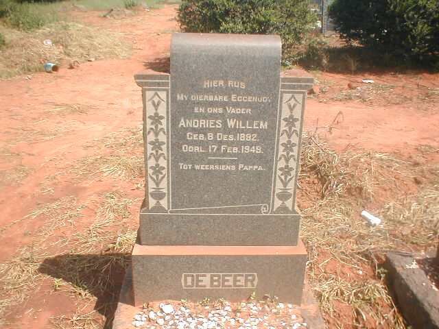 BEER Andries Willem, de 1882-1949