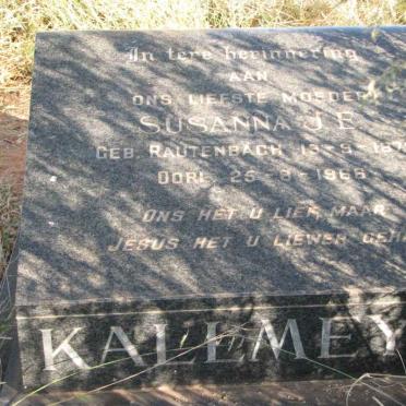 KALLMEYER Susanna J.E. nee RAUTENBACH 1879-1966
