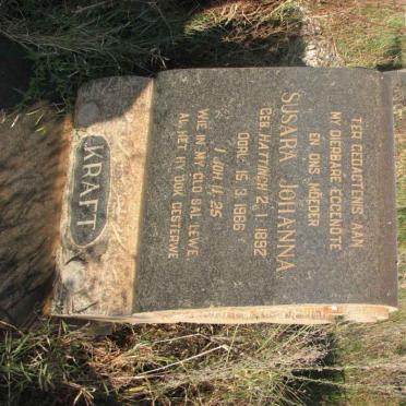 KRAFT Susara Johanna nee HATTINGH 1892-1966