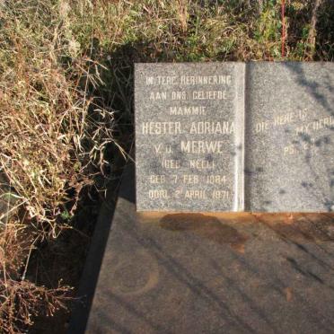 MERWE Hester Adriana, van der nee NELL 1884-1971