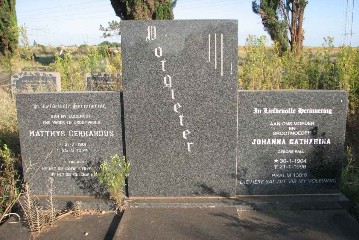POTGIETER Matthys Gerhardus 1901-1974 &amp; Johanna Catharina RALL 1904-1996