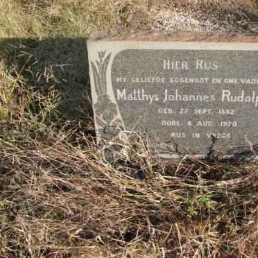 RUDOLPH Matthys Johannes 1882-1970