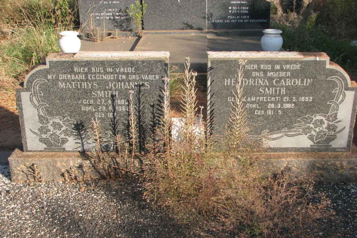 SMITH Matthys Johannes 1880-1962 &amp; Hendrina Carolina LAMPRECHT 1893-1982