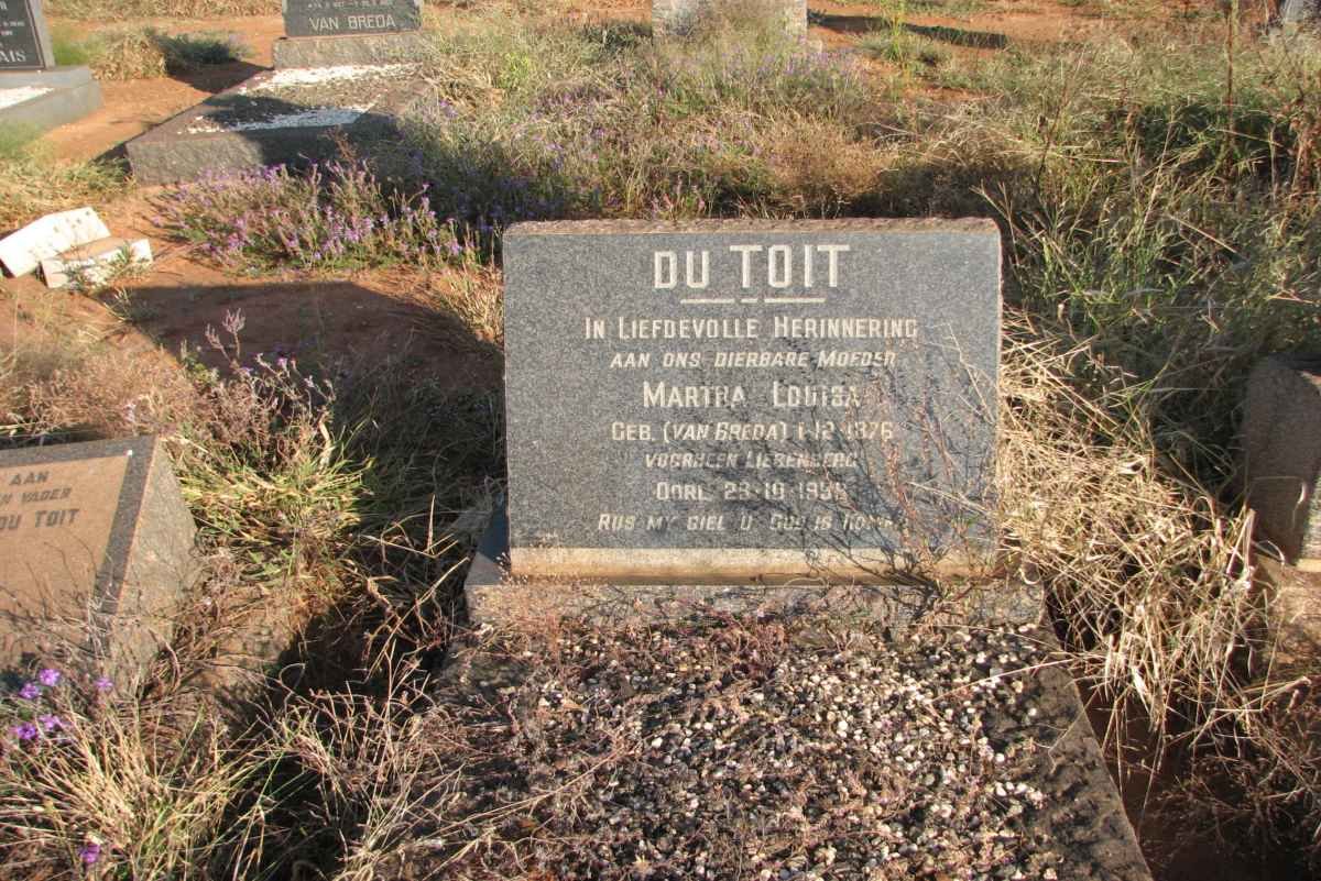TOIT Martha Louisa, du formerly LIEBENBERG nee VAN BREDA 1876-19??