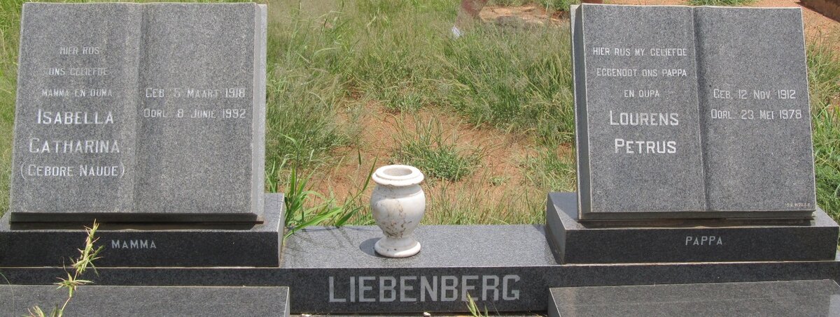 LIEBENBERG Lourens Petrus 1912-1978 &amp; Isabella Catharina NAUDE 1918-1992