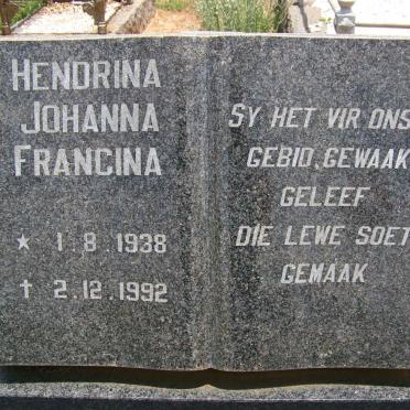MALAN Hendrina Johanna Francina 1938-1992
