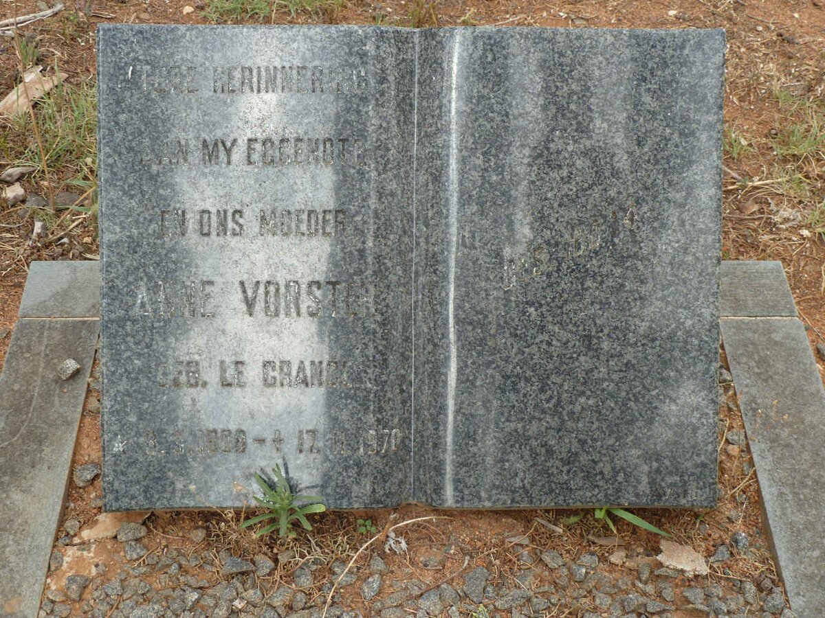 VORSTER Anne nee LE GRANGE 1908-1970