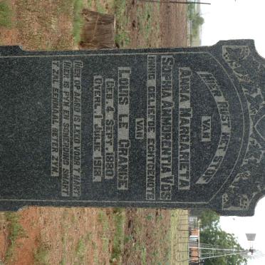 GRANGE Anna Margarieta Sophia Ammorentia, le nee VOS 1880-1918