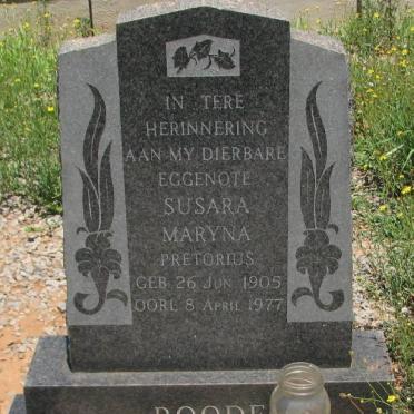 ROODE Susara Maryna nee PRETORIUS 1905-1977