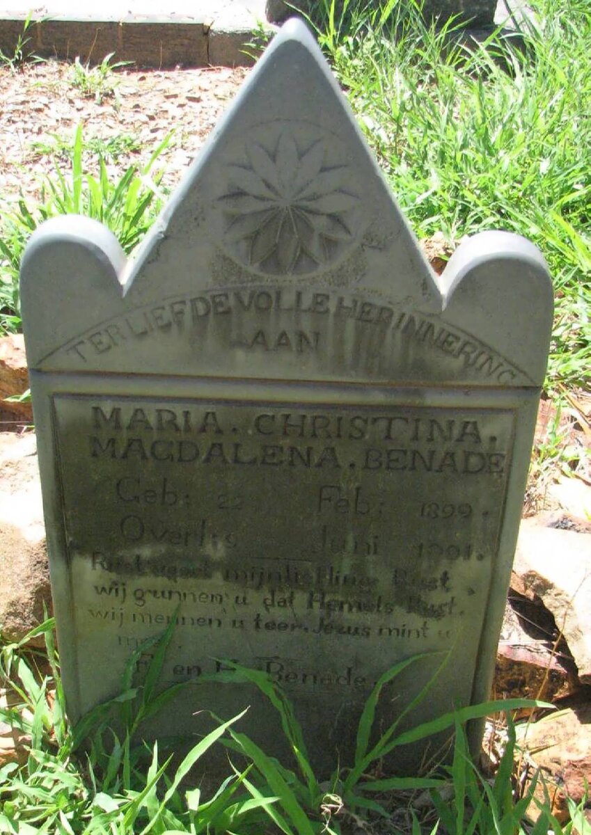 BENADE Maria Christina Magdalena 1899-1901