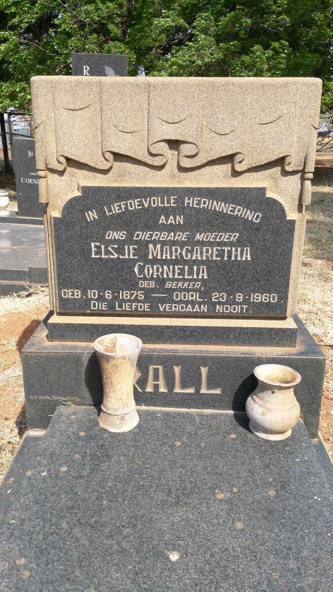 RALL Elsje Margaretha Cornelia nee BEKKER 1875-1960