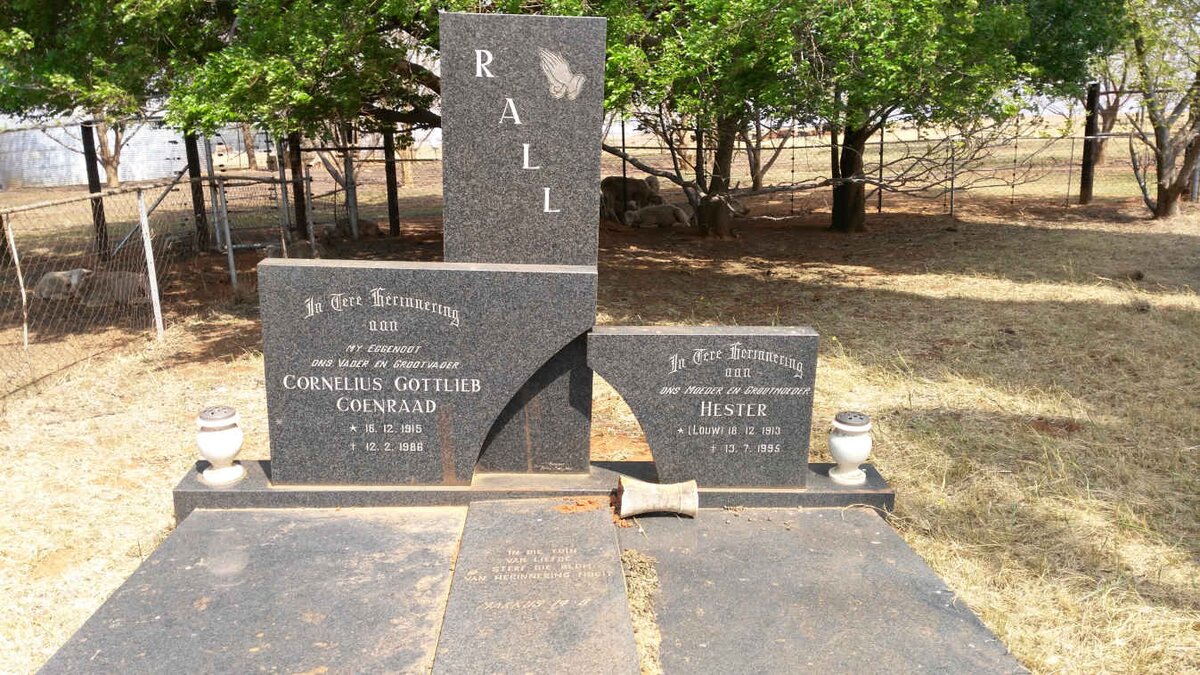 RALL Cornelius Gottlieb Coenraad 1915-1986 &amp; Hester LOUW 1913-1995
