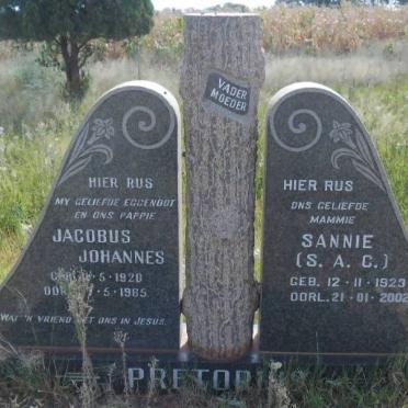 PRETORIUS Jacobus Johannes 1920-1965 &amp; S.A.C. 1923-2002