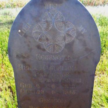 PRETORIUS Heila Magdalena nee VAN TONDER 1919-1945