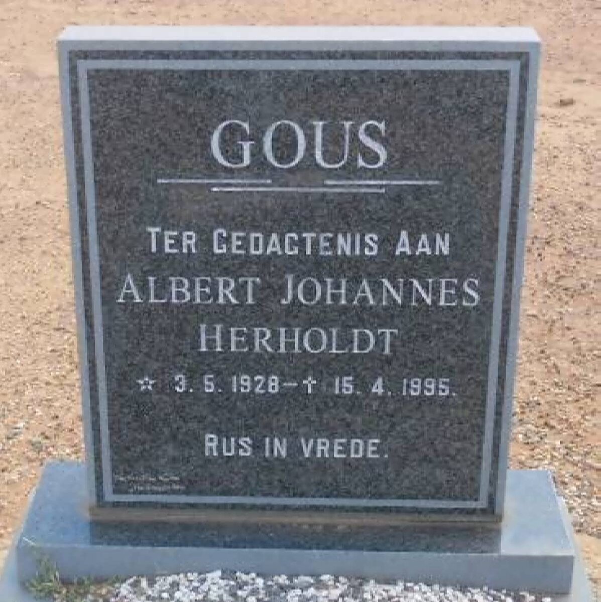 GOUS Albert Johannes Herholdt 1928-1995
