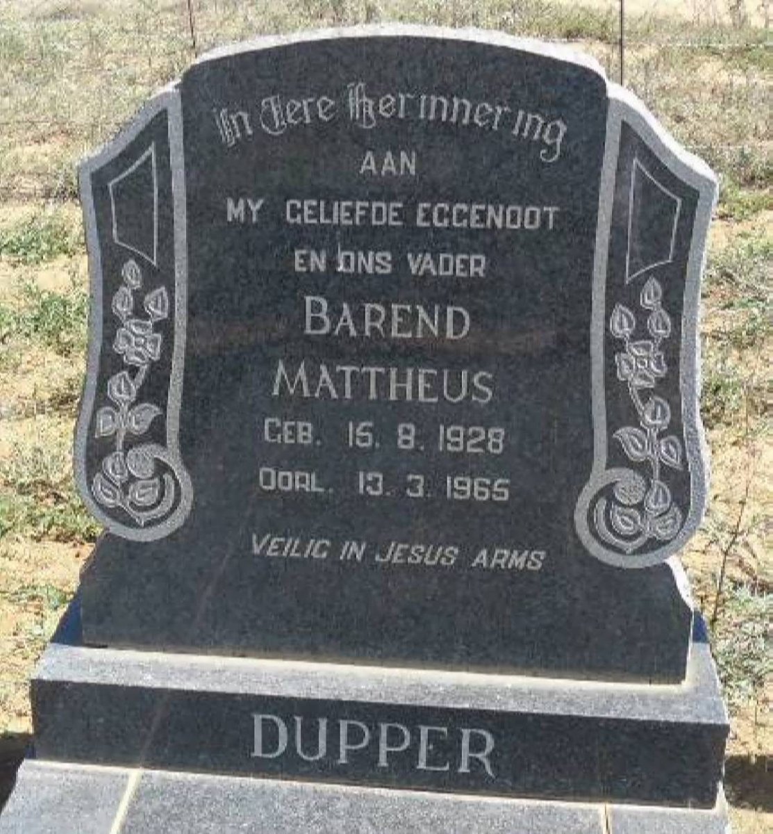 DUPPER Barend Mattheus 1928-1965