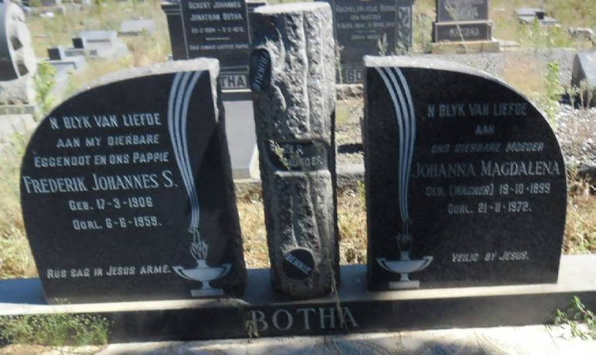 BOTHA Frederik Johannes S. 1906-1959 &amp; Johanna Magdalena WAGNER 1899-1972