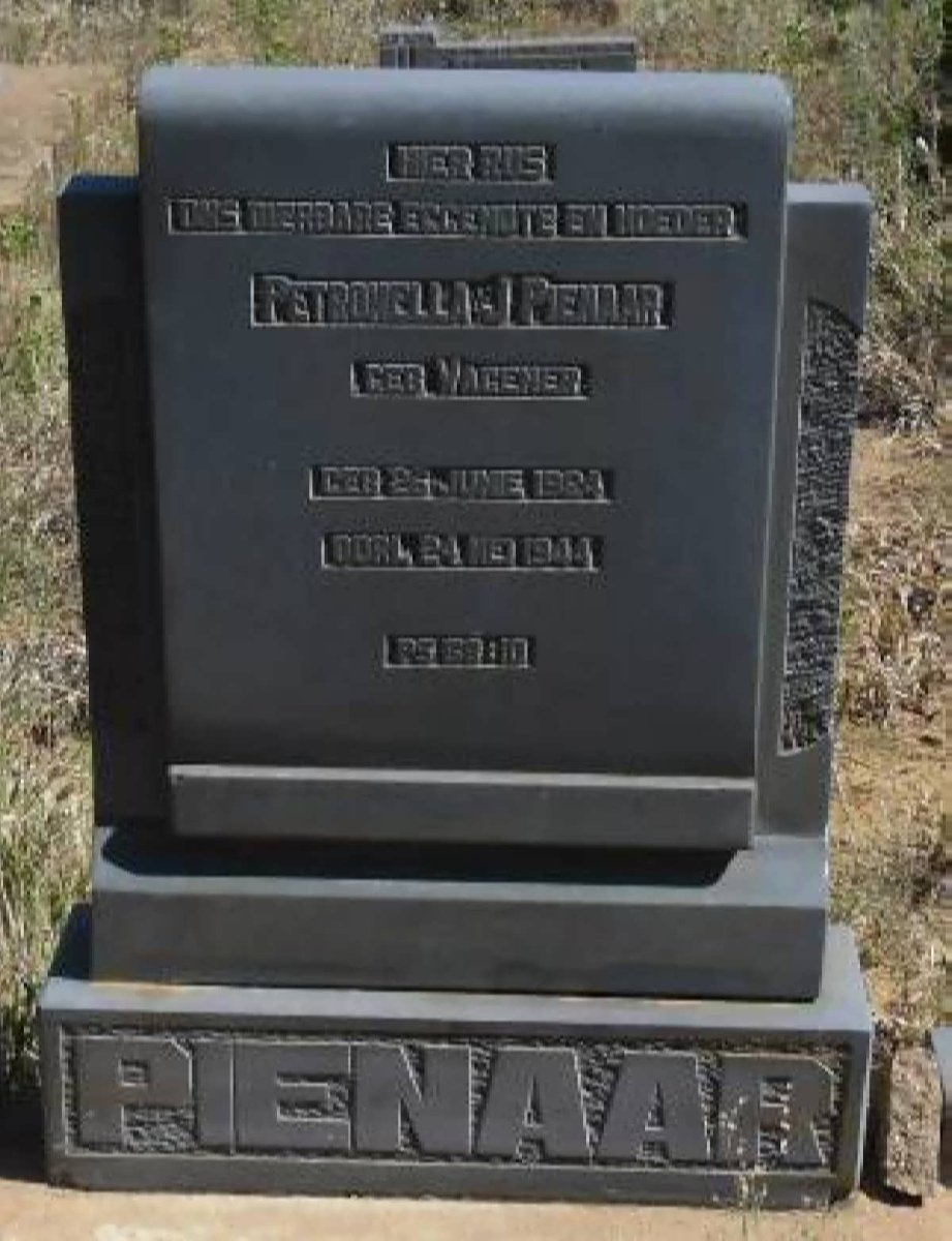PIENAAR Petronella I. nee WAGENER 1884-1944