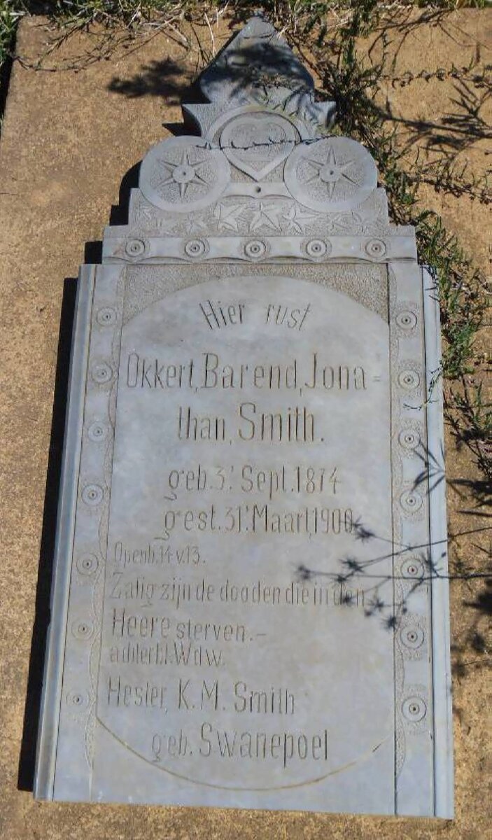 SMITH Okkert Barend Jonathan 1874-1900