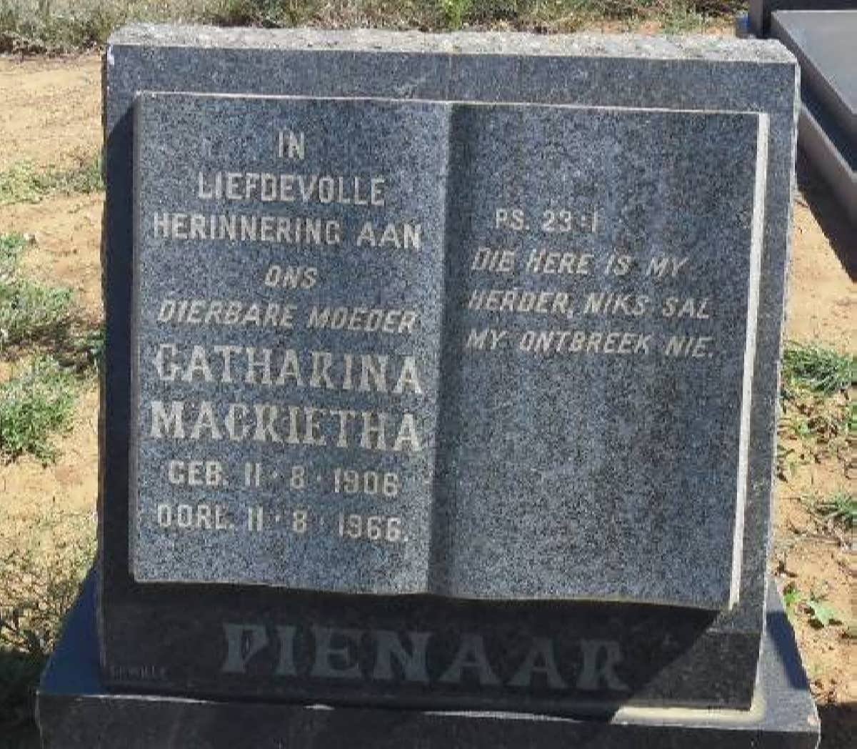 PIENAAR Catharina Magrietha 1906-1966