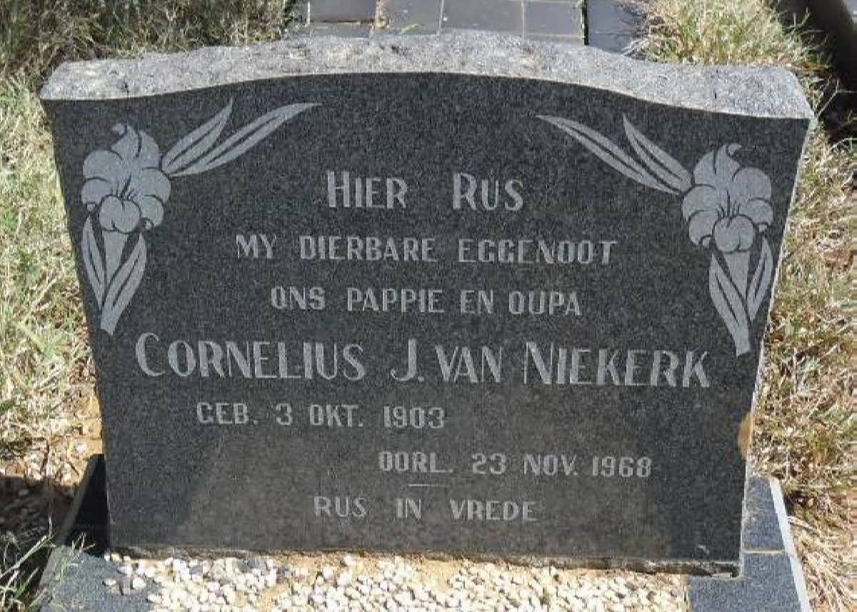 NIEKERK Cornelius J., van 1903-1968