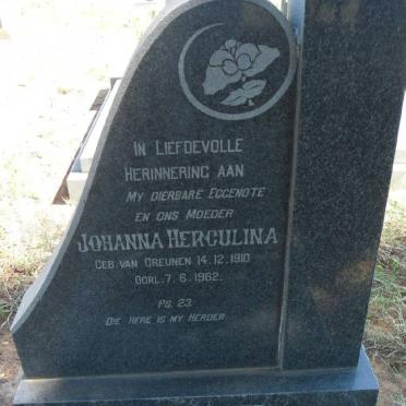 SMITH Johanna Herculina nee VAN GREUNEN 1910-1962