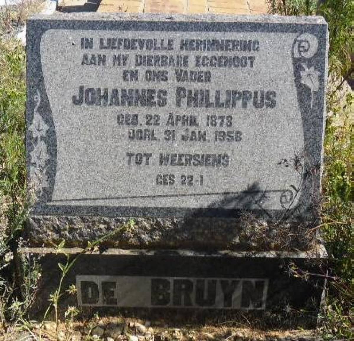 BRUYN Johannes Phillippus, de 1878-1958